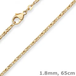 1,8mm Königskette Goldkette Collier Halskette aus 333 Gold Gelbgold 65cm