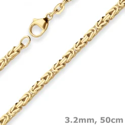 3,2mm Königskette Goldkette Collier Halskette aus 333 Gold Gelbgold 50cm