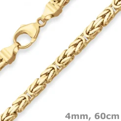 4mm Königskette Goldkette Collier Halskette aus 333 Gold Gelbgold 60cm