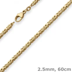 2,5mm Königskette Goldkette Collier Halskette aus 585 Gold Gelbgold 60cm