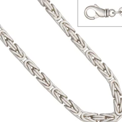 6mm Königskette Halskette Collier aus echtem 925 Silber rhodiniert massiv 60cm