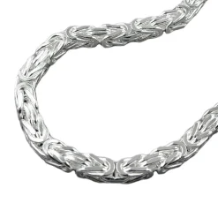 6mm Königskette Halskette Collier diamantiert aus 925 Silber 60cm Herren