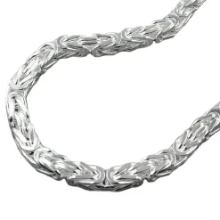 5mm Königskette Halskette Collier diamantiert aus 925 Silber 80cm Herren