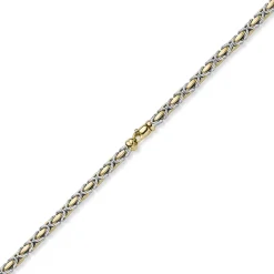 4,5mm Königskette Halskette Kette aus 585 Gold gelb/weiß bicolor 60cm Unisex