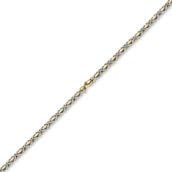 4,5mm Königskette Halskette Kette aus 585 Gold gelb/weiß bicolor 60cm Unisex