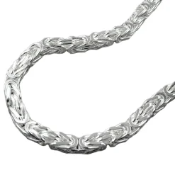 4mm Königskette Halskette Kette Collier, 925 Silber, 55cm, Unisex