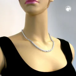 4mm Königskette Halskette Kette Collier, 925 Silber, 55cm, Unisex