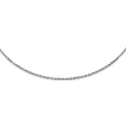 4mm Königskette Kette aus 750 Weißgold, massiv, 55cm, Goldkette Herren