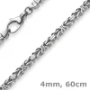 4mm Königskette Kette aus 585 Weißgold, massiv, 60cm, Goldkette Herren