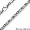 4mm Königskette Kette aus 750 Weißgold, massiv, 60cm, Goldkette Herren