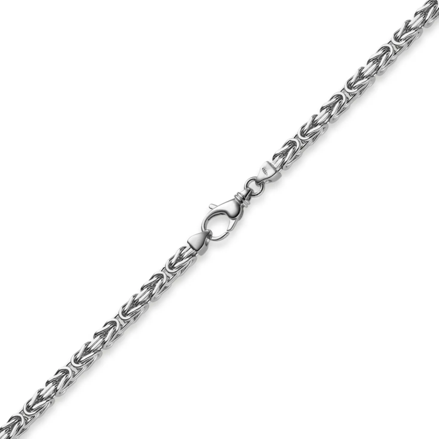 4mm Königskette Kette aus 585 Weißgold, massiv, 50cm, Goldkette Unisex