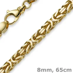 8mm Königskette Kette Halskette aus 750 Gold Gelbgold 65cm Herren