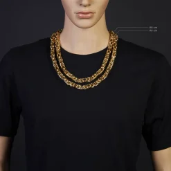 10mm Königskette Kette Halskette aus 585 Gold Gelbgold 65cm Herren