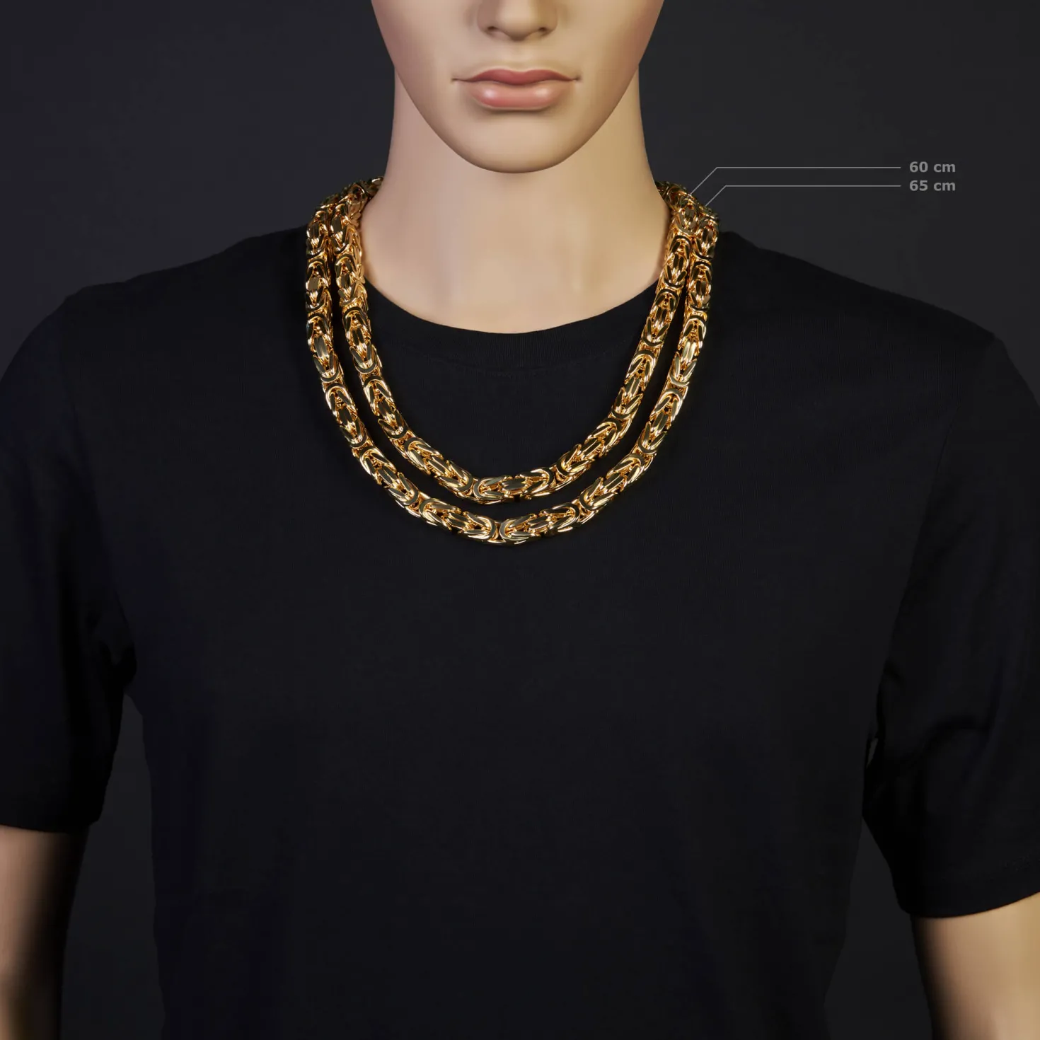 10mm Königskette Kette Halskette aus 585 Gold Gelbgold 65cm Herren