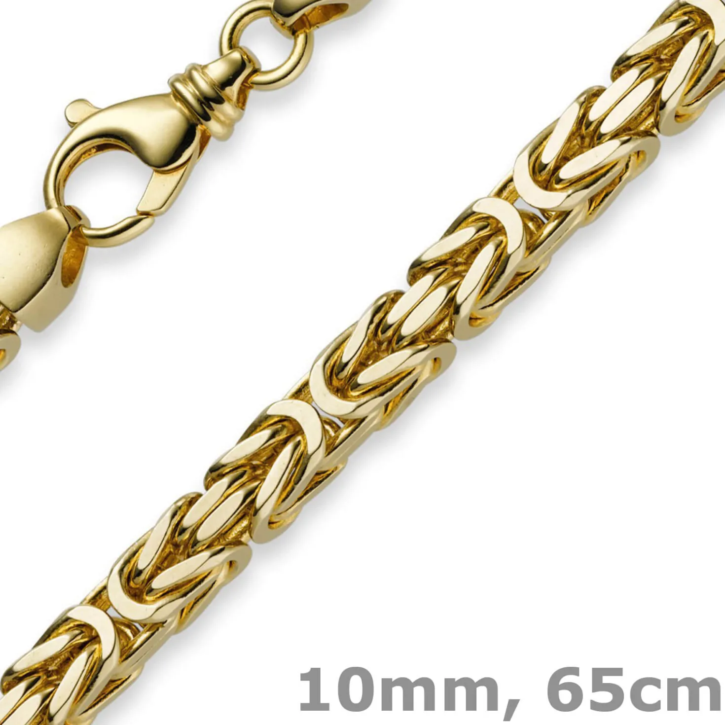 10mm Königskette Kette Halskette aus 585 Gold Gelbgold 65cm Herren