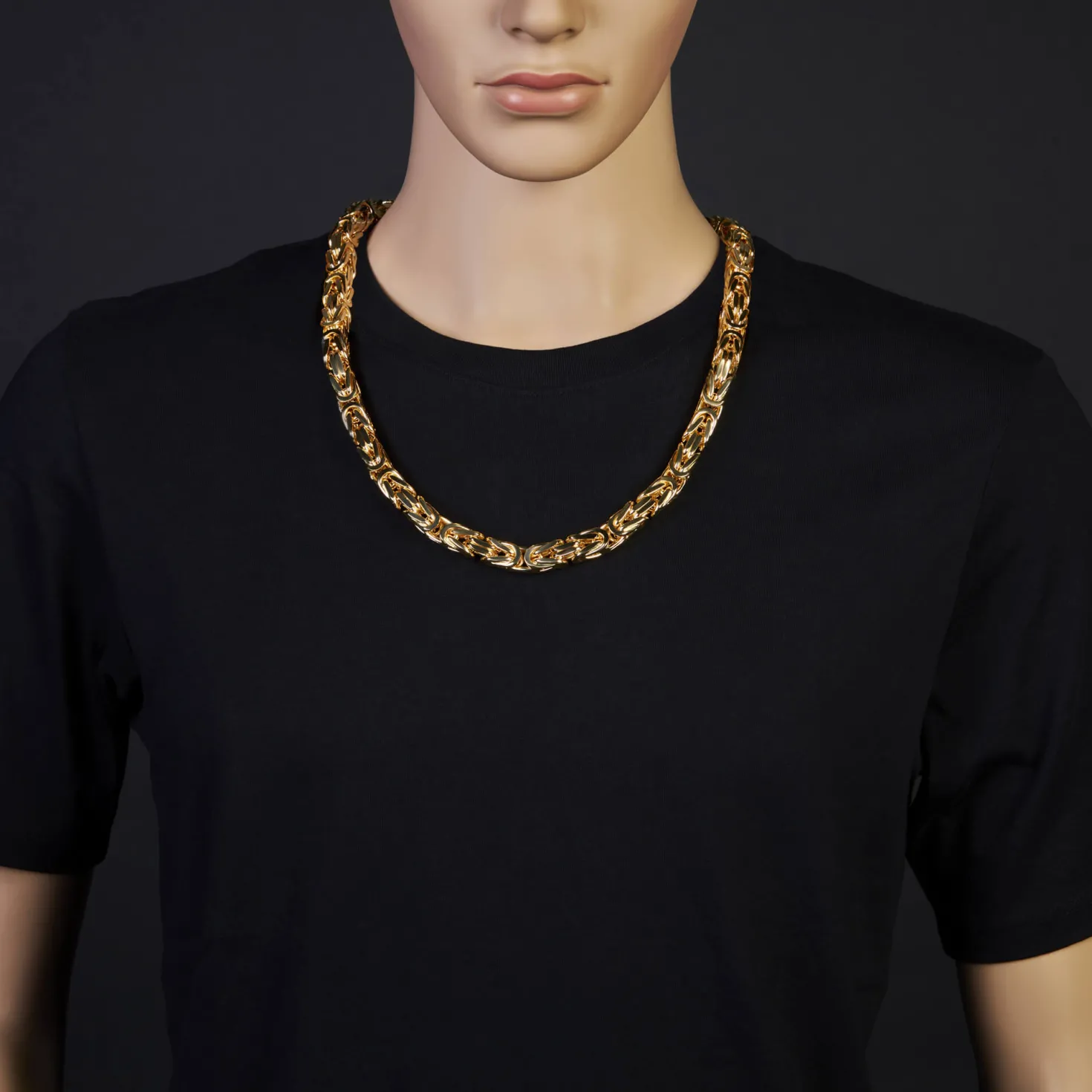 10mm Königskette Kette Halskette aus 585 Gold Gelbgold 65cm Herren