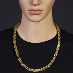 8mm Königskette Kette Halskette aus 585 Gold Gelbgold 70cm Herren