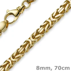 8mm Königskette Kette Halskette aus 585 Gold Gelbgold 70cm Herren