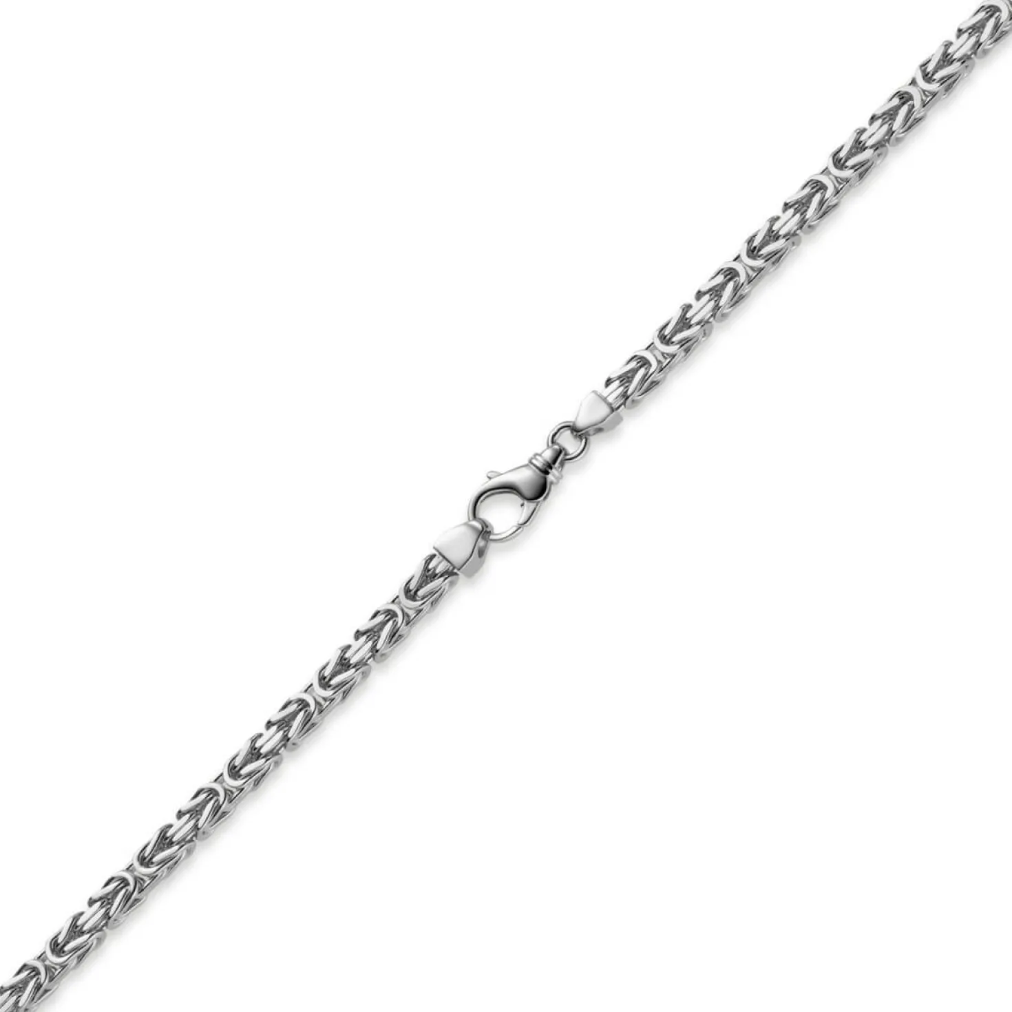 5mm Königskette Kette Halskette aus 750 Gold Weißgold, 65cm, Herren