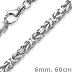 6mm Königskette Kette Halskette aus 750 Gold Weißgold 60cm Herren