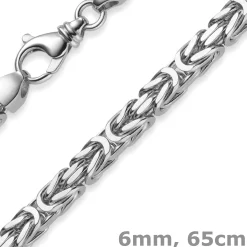 6mm Königskette Kette Halskette aus 585 Gold Weißgold 65cm Herren