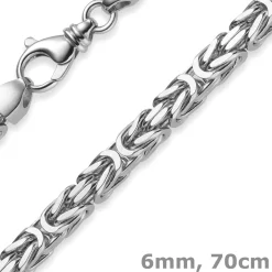 6mm Königskette Kette Halskette aus 750 Gold Weißgold 70cm Herren