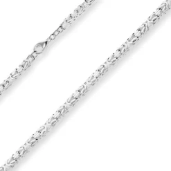 4mm Königskette Silberkette Collier Halskette aus 925 Silber 55cm