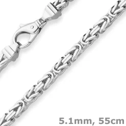 5,1mm Königskette Silberkette Collier Halskette aus 925 Silber 55cm