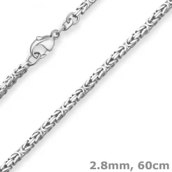 2,8mm Königskette Silberkette Collier Halskette aus 925 Silber 60cm