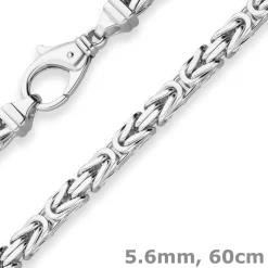 5,6mm Königskette Silberkette Collier Halskette aus 925 Silber 60cm