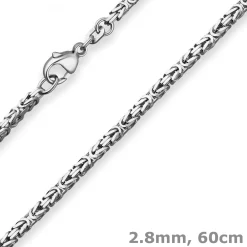 2,8mm Königskette Silberkette Collier Halskette aus 925 Silber rhodiniert 60cm