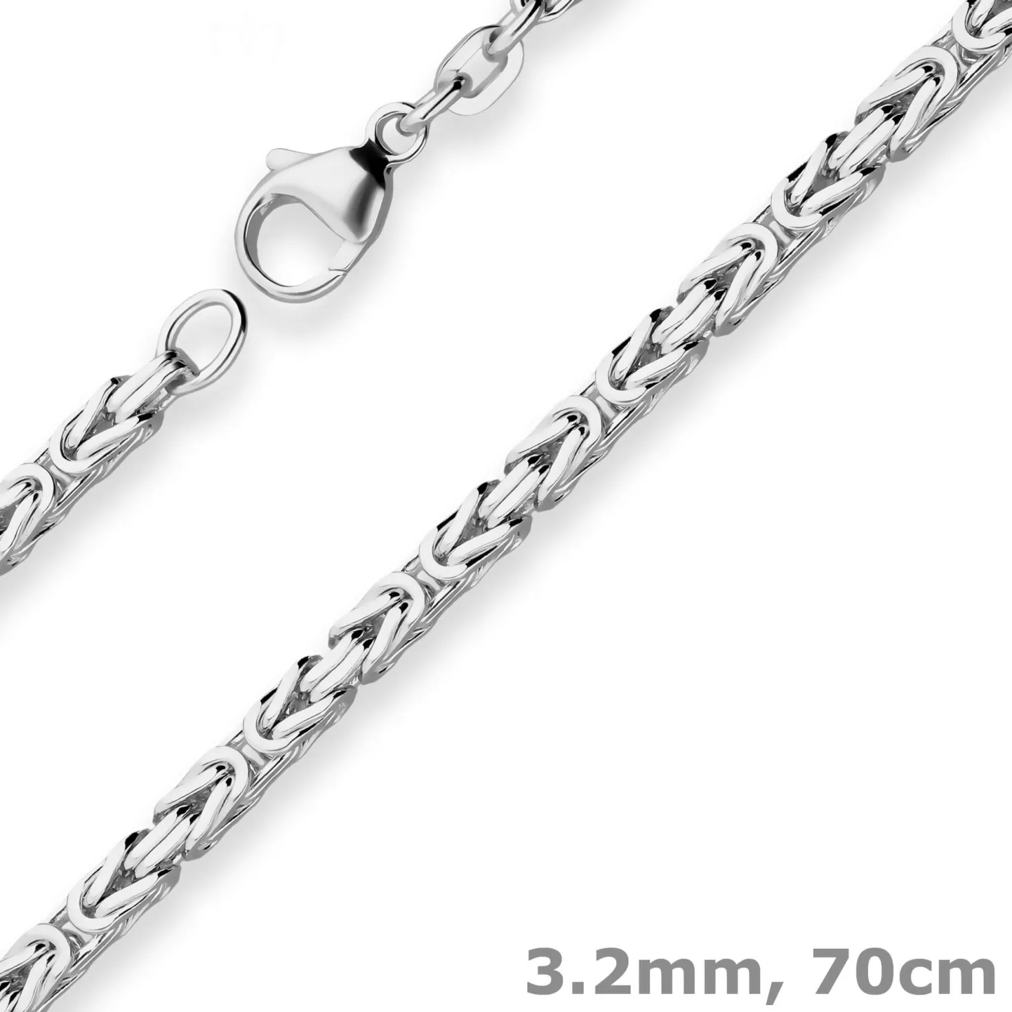 3,2mm Königskette Silberkette Collier Halskette aus 925 Silber rhodiniert 70cm