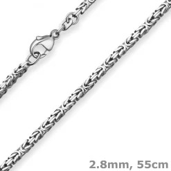 2,8mm Königskette Silberkette Collier Halskette aus 925 Silber rhodiniert 55cm