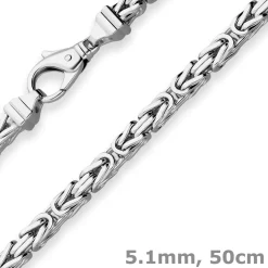 5,1mm Königskette Silberkette Collier Halskette aus 925 Silber rhodiniert 50cm
