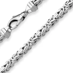 5,1mm Königskette Silberkette Collier Halskette aus 925 Silber rhodiniert 50cm
