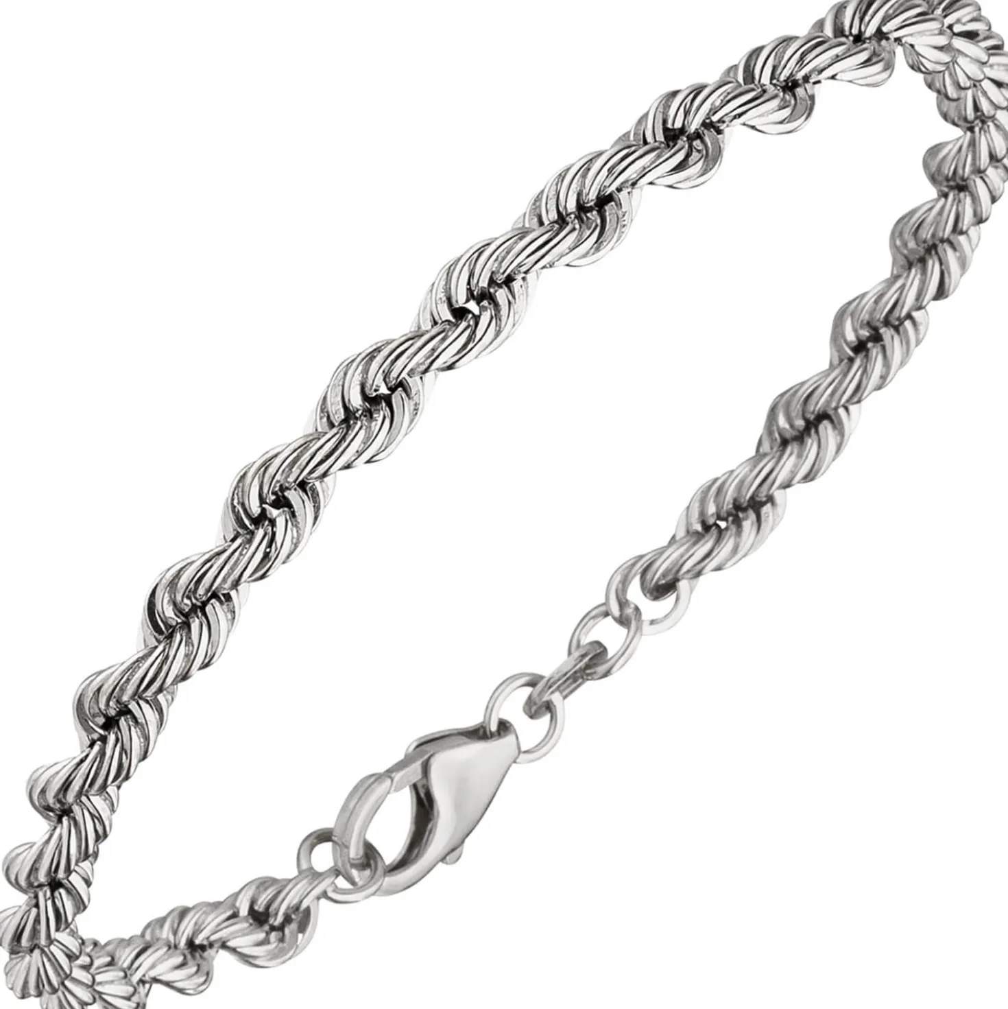 4,3mm Kordel-Armband Armkette Armschmuck aus 925 Silber rhodiniert 21cm