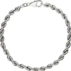 4,3mm Kordel-Armband Armkette Armschmuck aus 925 Silber rhodiniert 21cm