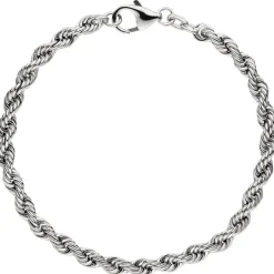4,3mm Kordel-Armband Armkette Armschmuck aus 925 Silber rhodiniert 21cm