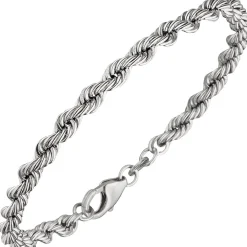 4,3mm Kordel-Armband Armkette Armschmuck aus 925 Silber rhodiniert 19cm