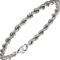 4,3mm Kordel-Armband Armkette Armschmuck aus 925 Silber rhodiniert 19cm