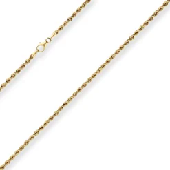 2,8mm Kordelkette Goldkette Collier Halskette aus 585 Gold Gelbgold 45cm