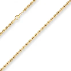 4,4mm Kordelkette Goldkette Collier Halskette aus 585 Gold Gelbgold 60cm