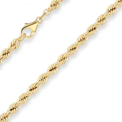 4,4mm Kordelkette Goldkette Collier Halskette aus 585 Gold Gelbgold 60cm
