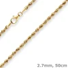 2,8mm Kordelkette Goldkette Collier Halskette aus 585 Gold Gelbgold 50cm