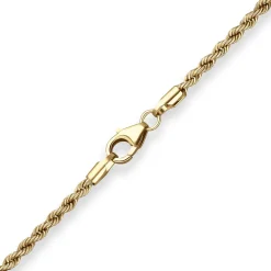 2,1mm Kordelkette Goldkette Collier Halskette aus 375 Gold Gelbgold 45cm