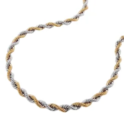 2,8mm Kordelkette Halskette Collier 14Kt 585 Gold Weißgold Gelbgold bicolor 45cm