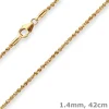 1,4mm Kordelkette massiv Goldkette Collier Halskette aus 750 Gold Gelbgold 42cm