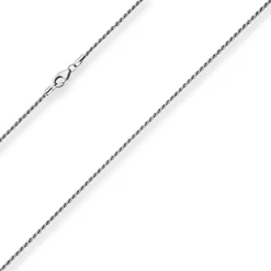 1,5mm Kordelkette massiv Kette Collier Halskette aus 925 Silber rhodiniert 80cm