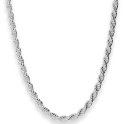 5mm Kordelkette massiv Kette Collier Halskette aus 925 Silber rhodiniert 50cm