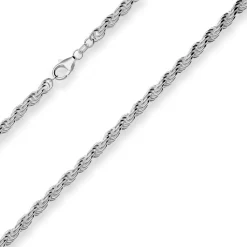 5mm Kordelkette massiv Kette Collier Halskette aus 925 Silber rhodiniert 50cm